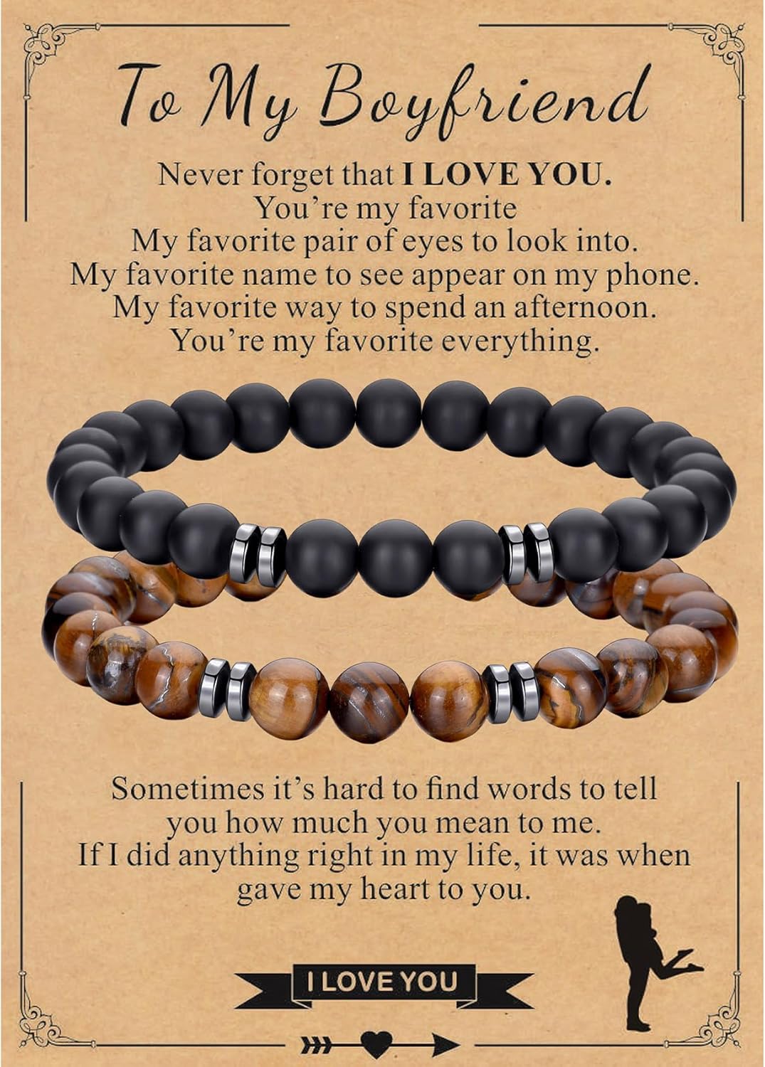 Manufacturer  RANKEEF Tiger Eye Bracelet For Men 8MM Natural Stone Stretch Adjustable Black Crystal Beaded Bracelet for Men Women Gifts  bracelets