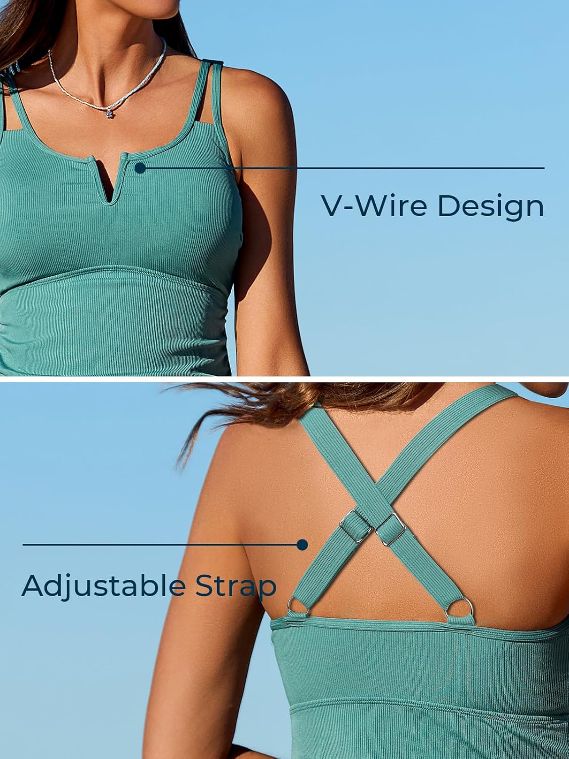 Manufacturer  Summer Mae Tankini Swimsuits for Women Bathing Suits Top Ruched Two Piece Tummy Control Round Neck with V-Wire Swim Suits  Swimsuit