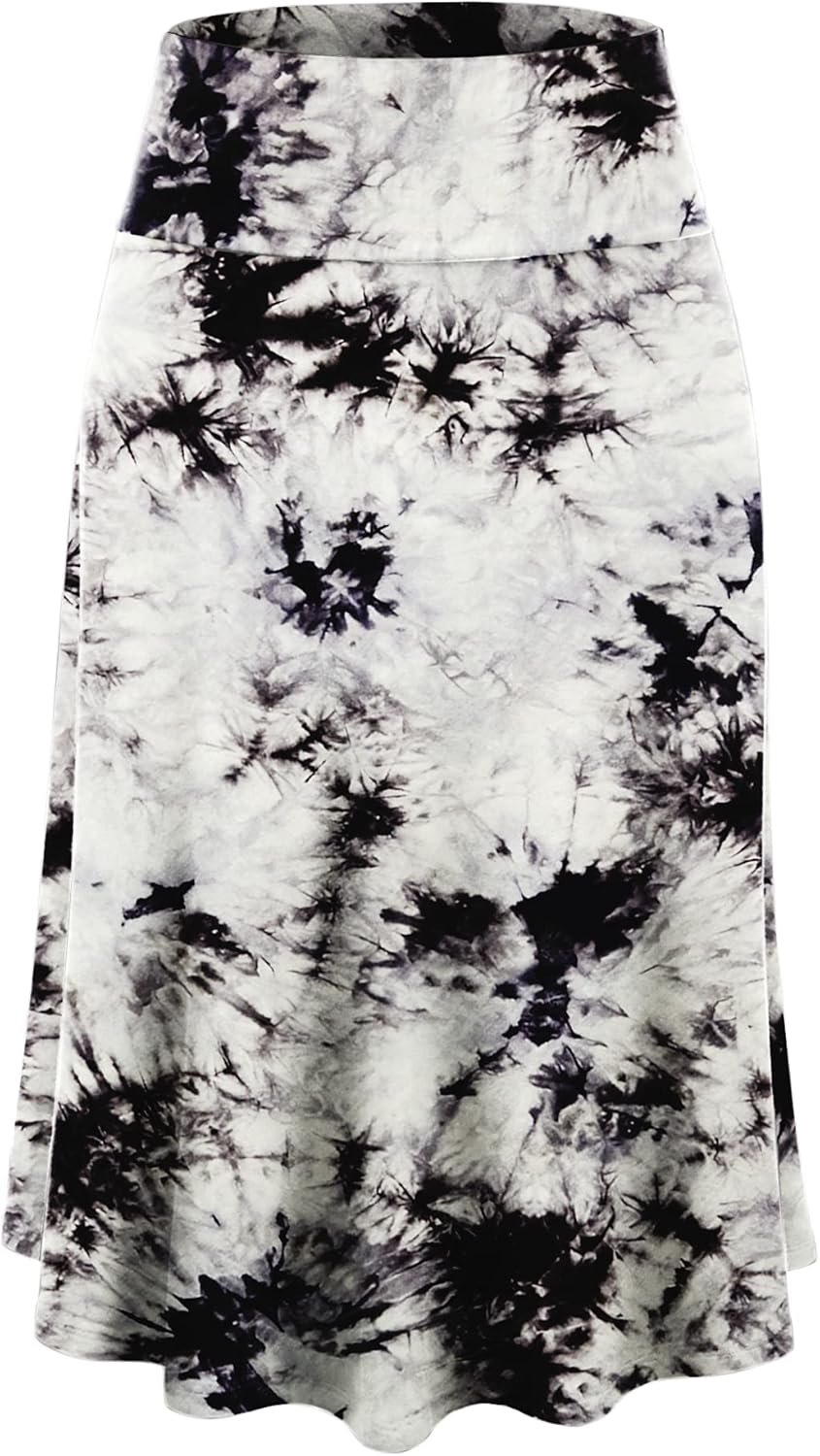 Manufacturer  Lock and Love Women's Solid Ombre Lightweight Flare Midi Pull On Closure Skirts S-XXXL Plus Size