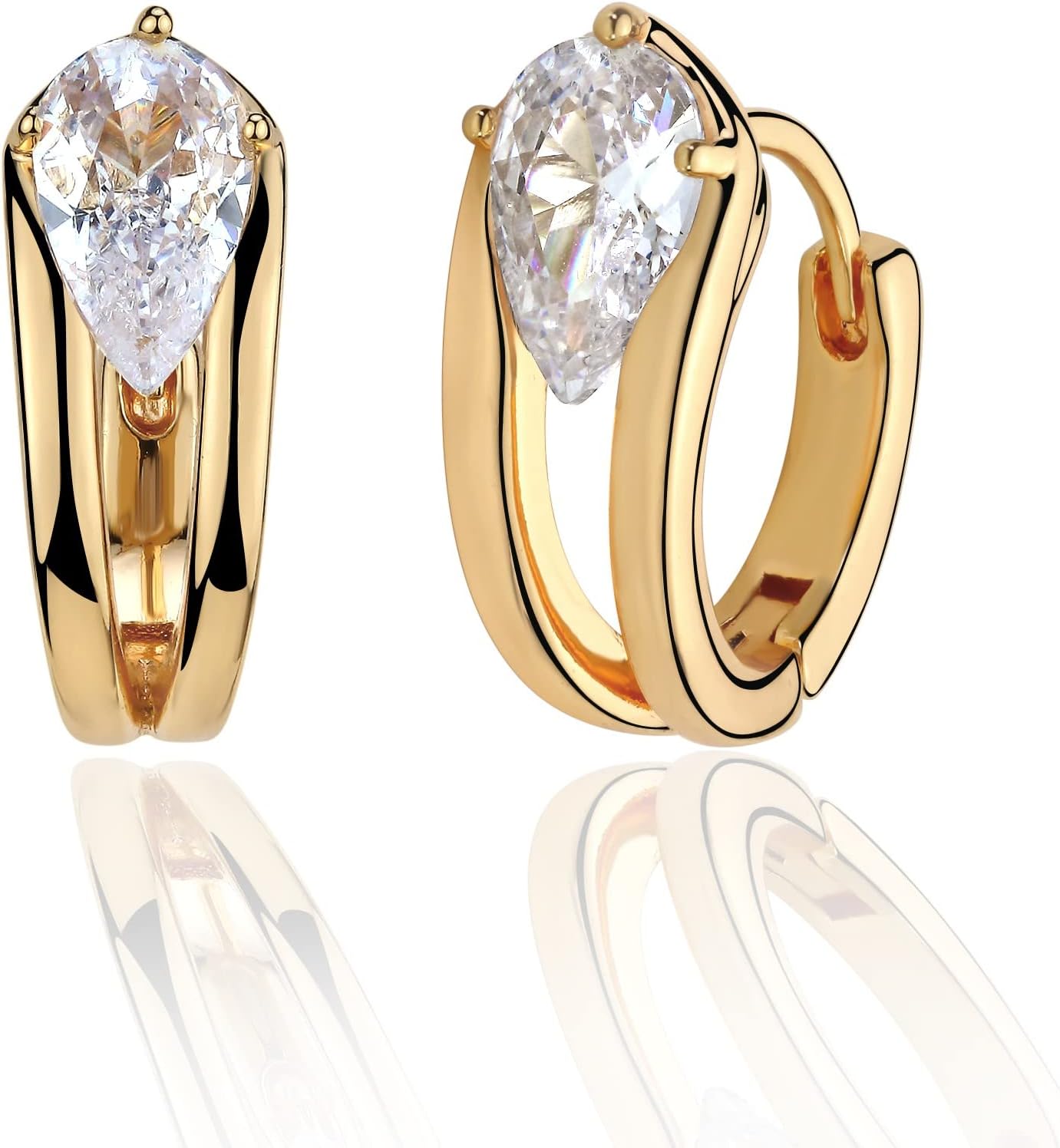 Manufacturer  VACRONA Cubic Zirconia Huggie Earrings 14k Gold Plated Tiny Earrings Small Huggie Hoop Earrings Simple Lightweight Hoops Gift for Women  earring