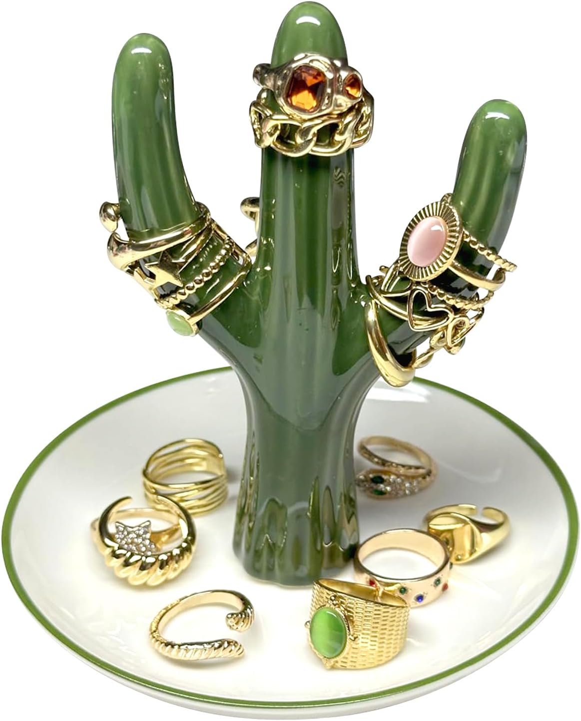 Manufacturer  PUDDING CABIN Aloe Ring Holder,Cactus Ring Dish,Jewelry Holder Trinket Tray for Rings Earrings Necklace Organizer,Bridesmaid Christmas Birthday Gift for Women Girls   rings