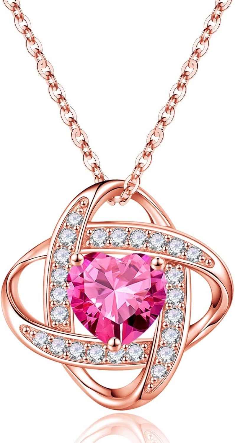 Manufacturer  Iefil 925 Sterling Silver Love Knot Birthstone Necklace, Natural or Created Gemstone, Anniversary Birthday Gifts for Women, Jewelry Gifts for Wife Mom Girlfriend  Necklace