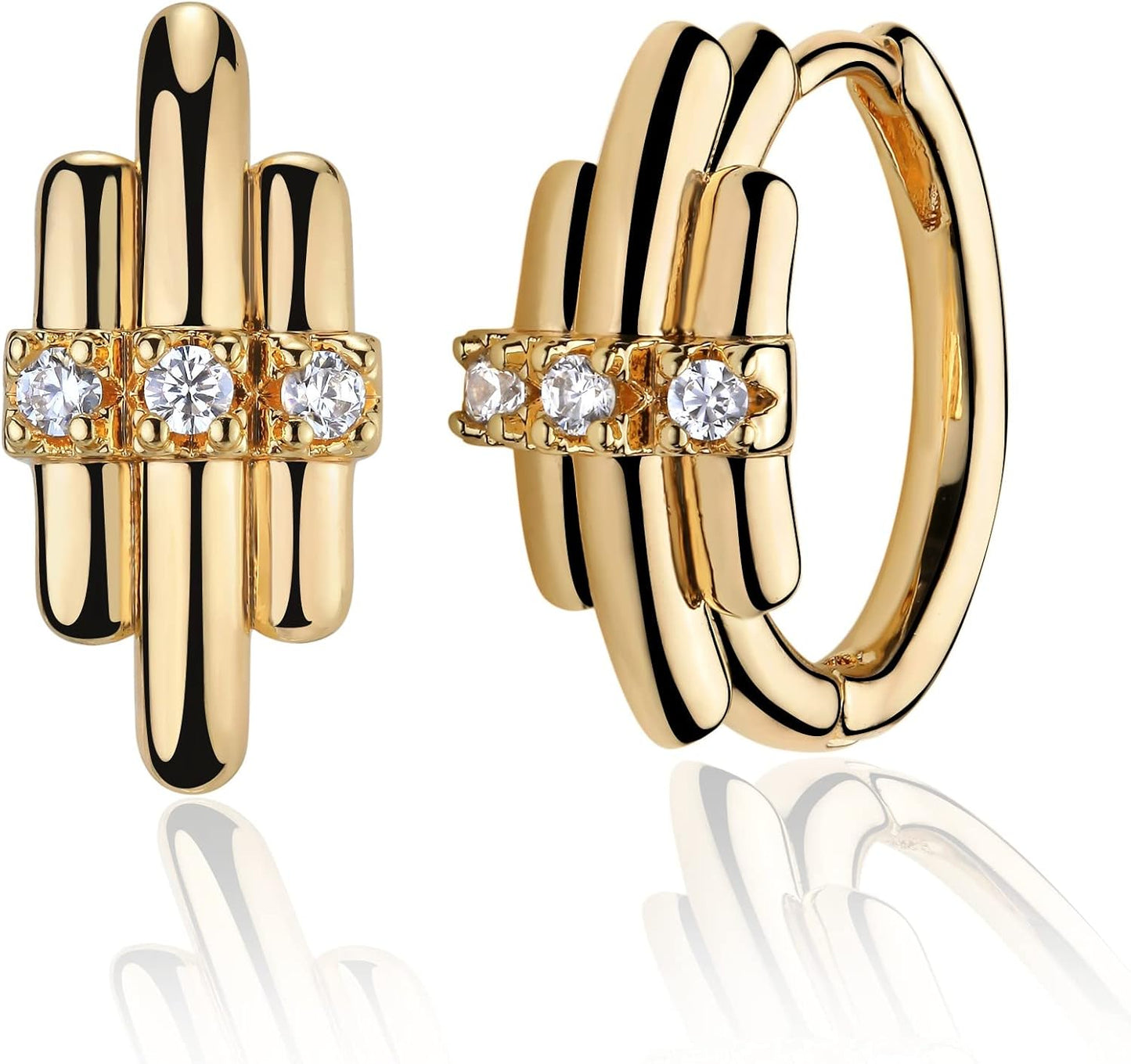 Manufacturer  VACRONA Cubic Zirconia Huggie Earrings 14k Gold Plated Tiny Earrings Small Huggie Hoop Earrings Simple Lightweight Hoops Gift for Women  earring