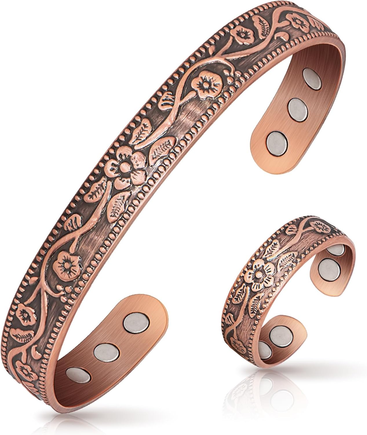 Manufacturer  Lymphatic Drainage Ring & Copper Bracelet for Women, Magnetic Lymph Detox Ring and Magnetic Copper Bracelet, 100% Solid Pure Copper Jewelry Gift  bracelets