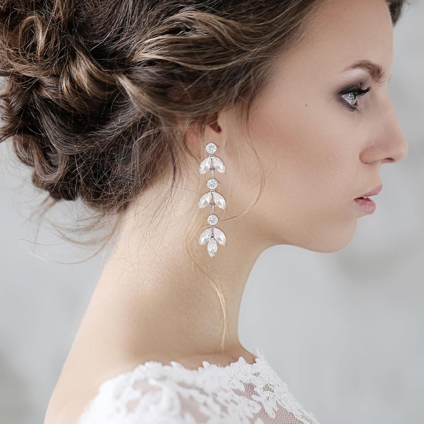 Manufacturer  Wedding Rhinestone Dangle Earrings Elegant Bridal Crystal Drop Earrings for Women Bridesmaids Guest Party Prom  earring