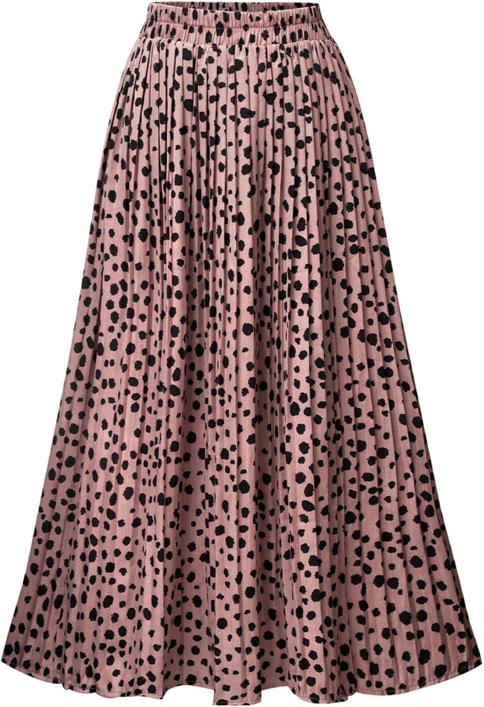 Manufacturer  Basoteeuo Womens Skirt Leopard Print Midi Long Shirring Pleated Skirts High Waisted A Line Skirts