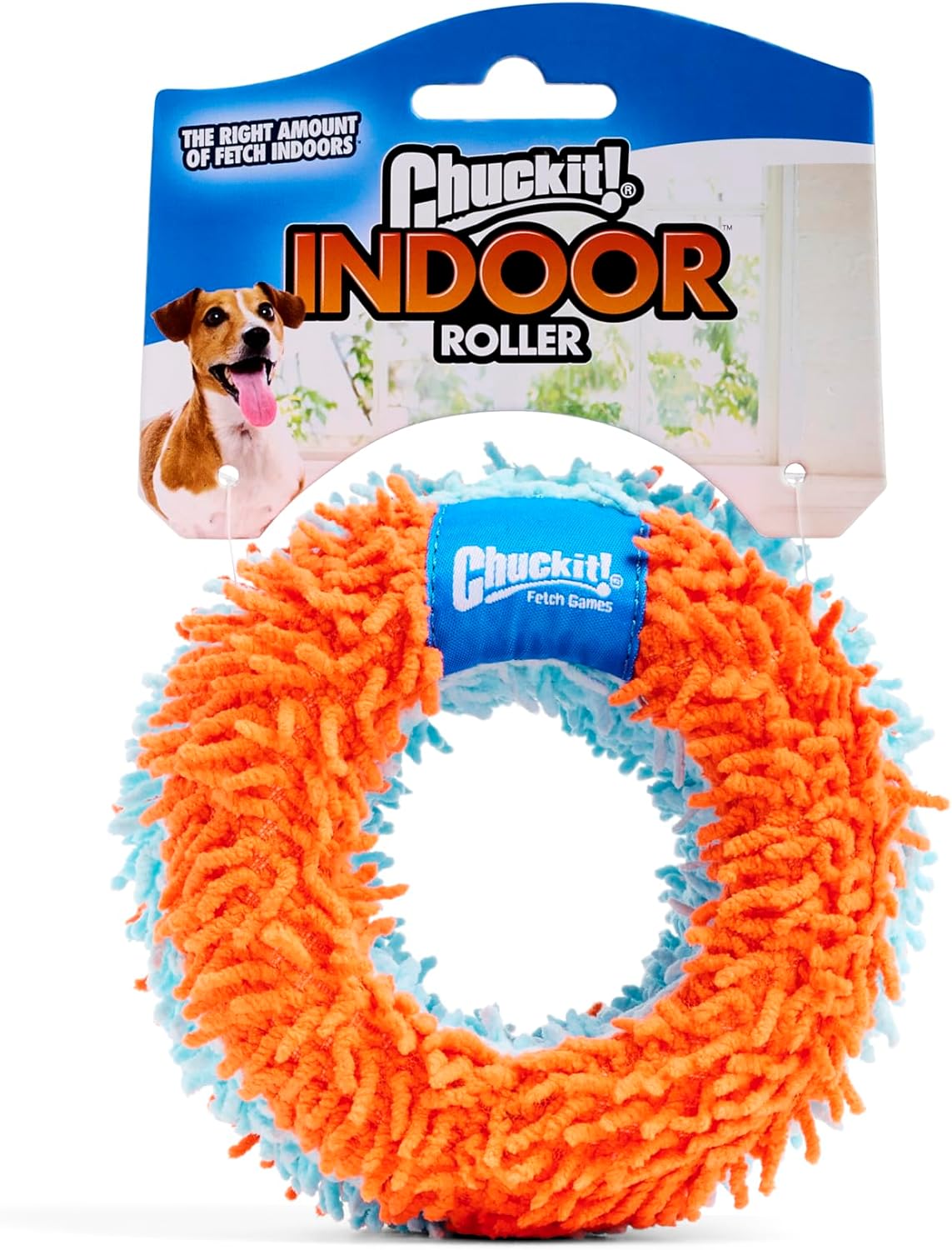 Manufacturer   Chuckit! Indoor Fetch Ball Dog Toy for Dogs - Interactive Dog Toys for Boredom, 4.75 Inch, Orange and Blue    Dog toy