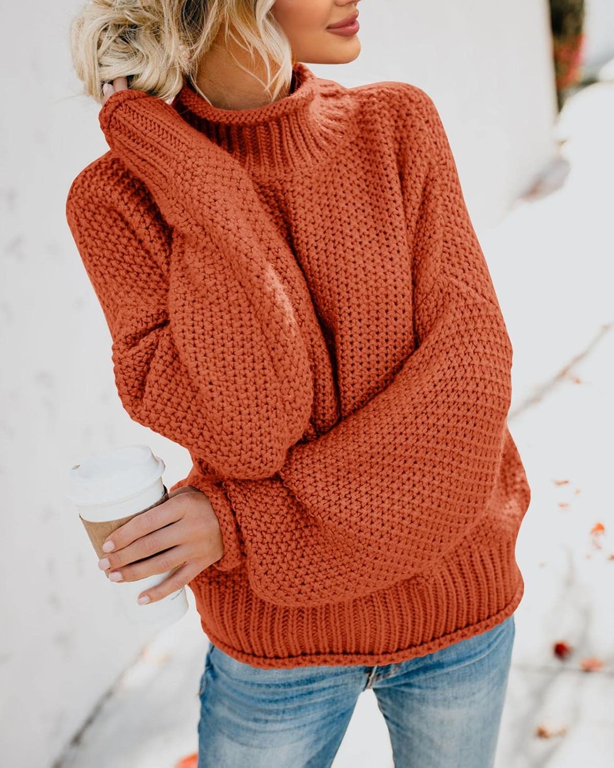 Manufacturer  Saodimallsu Womens Turtleneck Oversized Sweaters Batwing Long Sleeve Pullover Loose Chunky Knit Jumper   sweaters