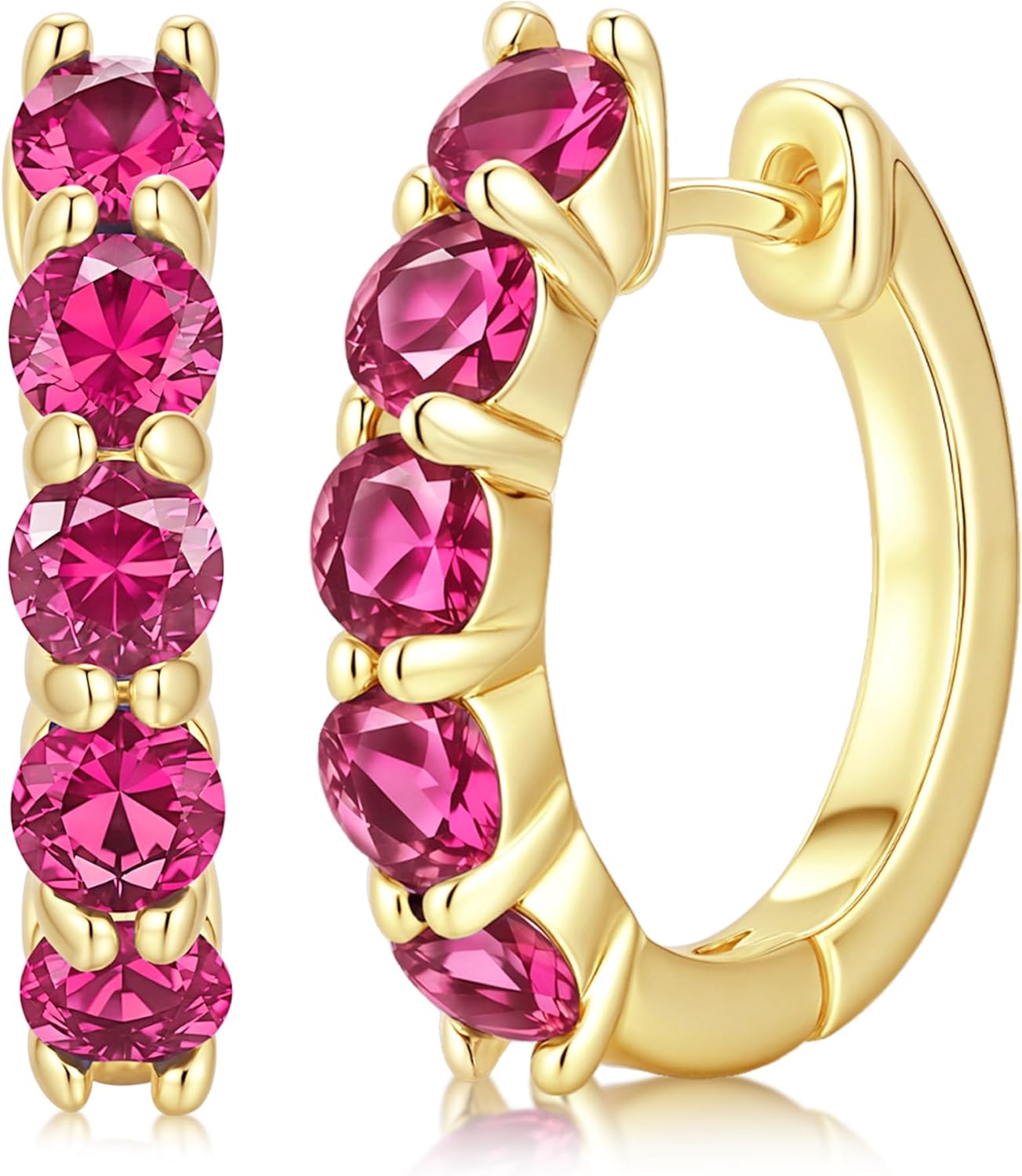 Manufacturer  Evabelle Gold Hoop Earrings for Women 14K Real Gold Plated Cubic Zirconia Diamond Hoop Earrings Huggie Hoop Earring Women Earrings Earring for Men 925 Sterling Silver Post Hypoallergenic  earring