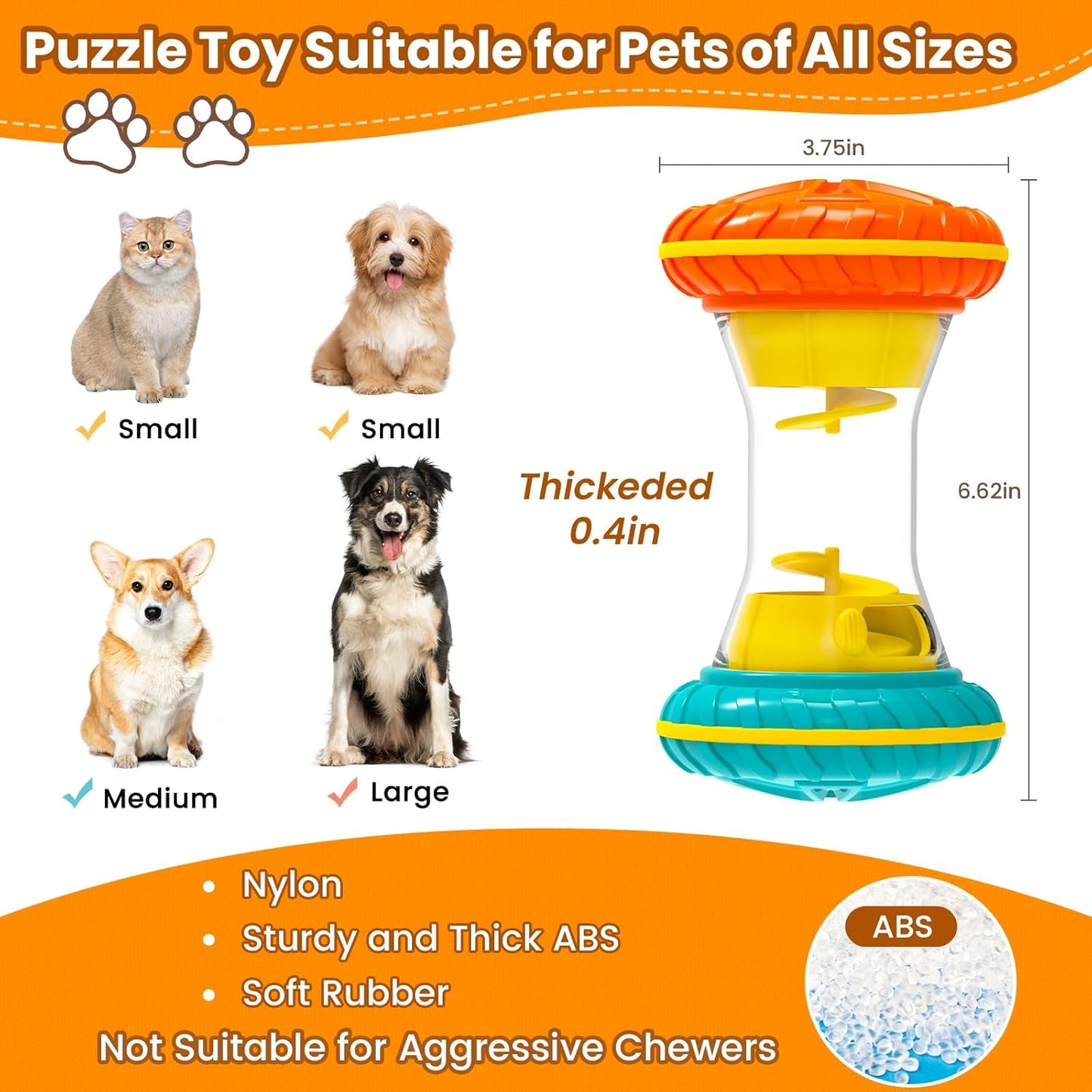 Manufacturer   Interactive Dog Puzzle Toys for Boredom, Dogs Enrichment Toy to Keep Them Busy, Treat Dispensing Slow Feeder    Dog toy