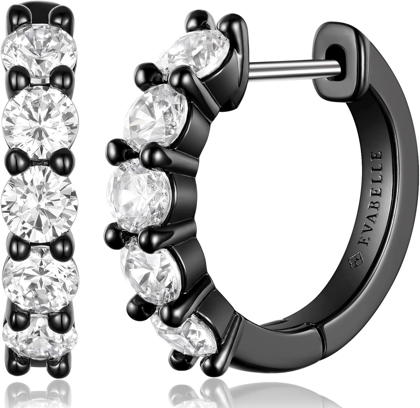 Manufacturer  Evabelle Gold Hoop Earrings for Women 14K Real Gold Plated Cubic Zirconia Diamond Hoop Earrings Huggie Hoop Earring Women Earrings Earring for Men 925 Sterling Silver Post Hypoallergenic  earring