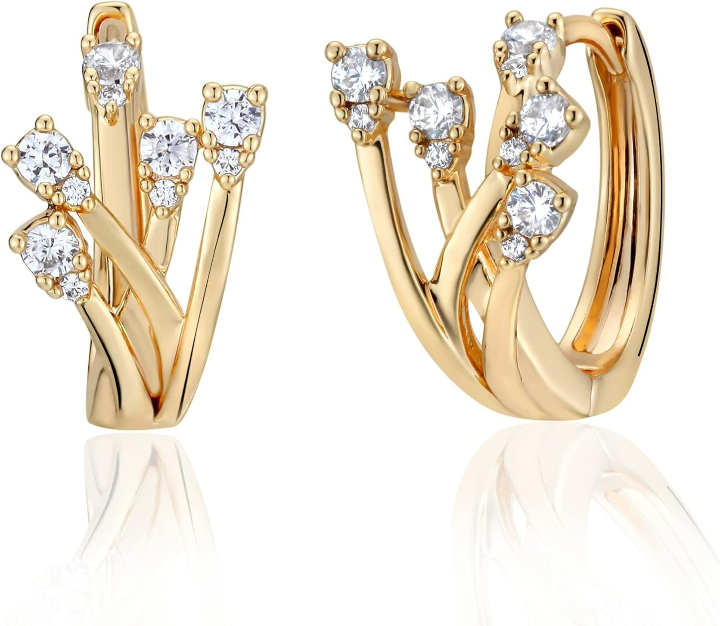 Manufacturer  VACRONA Cubic Zirconia Huggie Earrings 14k Gold Plated Tiny Earrings Small Huggie Hoop Earrings Simple Lightweight Hoops Gift for Women  earring