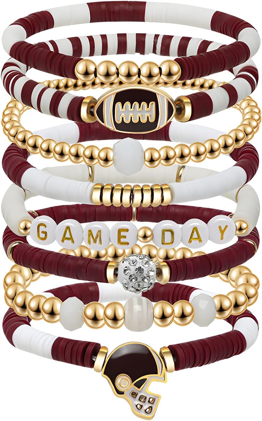 Manufacturer  Artlunar Game Day Football Charm Bracelet: Stackable Sports Jewelry for Moms & Dads - Perfect for Football Fans  bracelets