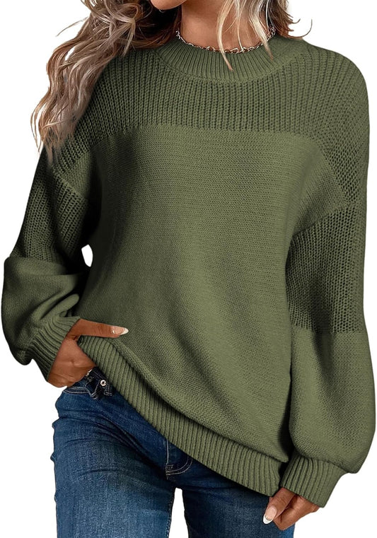 Manufacturer  Dokotoo Women's Casual Long Sleeve Sweaters Loose Crewneck Knit Solid Pullover Sweater Jumper Tops   sweaters