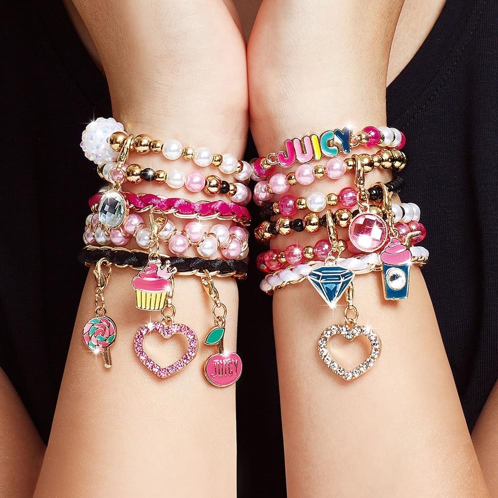 Manufacturer  Make it Real - Juicy Couture Pink and Precious Bracelets - DIY Charm Bracelet Kit with Beads for Tween Jewelry Making - Jewelry Making Kit for Girls  bracelets
