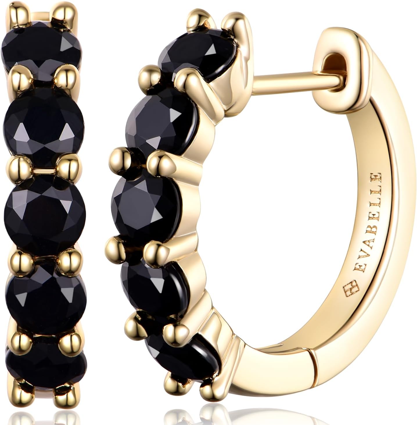 Manufacturer  Evabelle Gold Hoop Earrings for Women 14K Real Gold Plated Cubic Zirconia Diamond Hoop Earrings Huggie Hoop Earring Women Earrings Earring for Men 925 Sterling Silver Post Hypoallergenic  earring