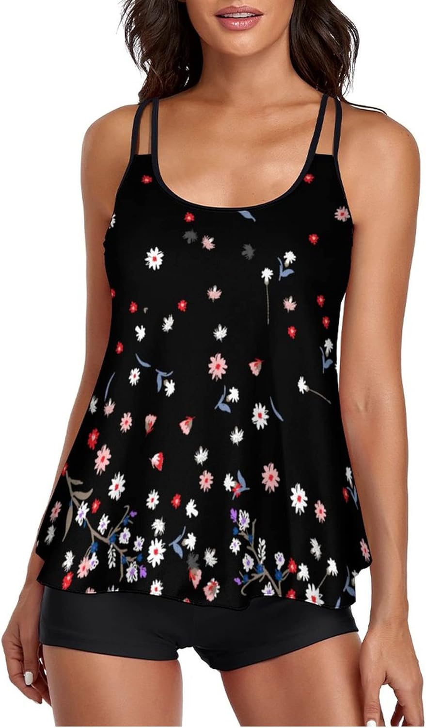 Manufacturer  Urchics Womens  Tankini Swimsuits Tummy Control Flowy Swimwear Two Piece Bathing Suits Swim Tank Top with Boyshorts  Swimsuit