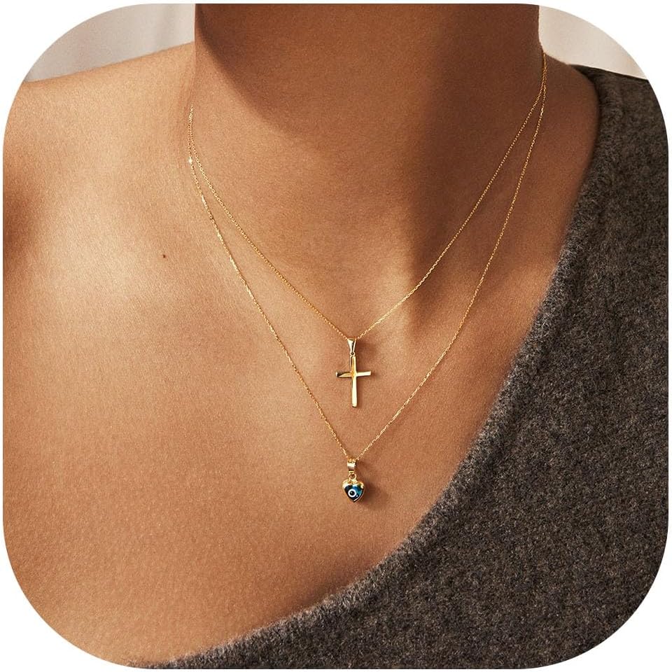 Manufacturer  MONOZO Cross Necklace for Women，14K Gold Plated Cross Necklace Layered Gold Cross Necklace Tiny Sideway Cross Choker Necklace Gold Cross Necklaces for Women Trendy Gold Jewelry Gifts for Women Trendy  necklace