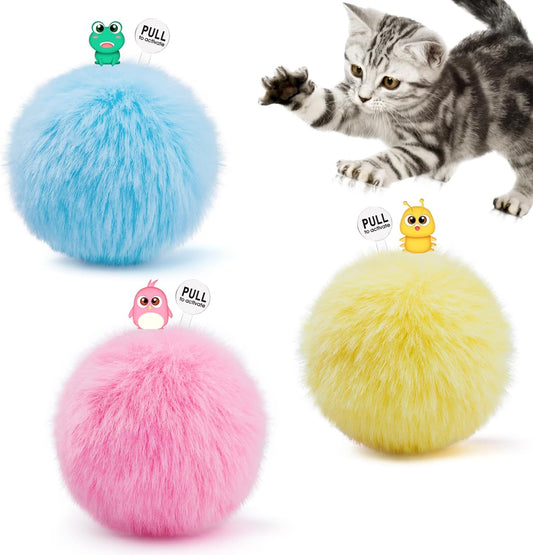 Manufacturer  Potaroma Chirping Cat Toys Balls with SilverVine Catnip, Upgraded, 3 Pack Fluffy Interactive Cat Kicker, 3 Lifelike Animal Sounds, Kitty Kitten Catnip Exercise Toys    Cat toy
