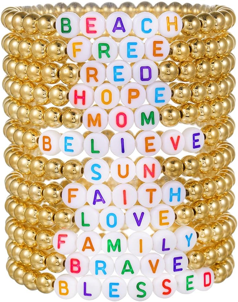 Manufacturer  12pcs Friendship Bracelets Beaded Bracelets Heishi Bracelet Cute Bracelets Stack Vinyl Clay Disc Bead Surfer Stretch Summer Beach Bracelets For Women Preppy Bracelets  bracelets