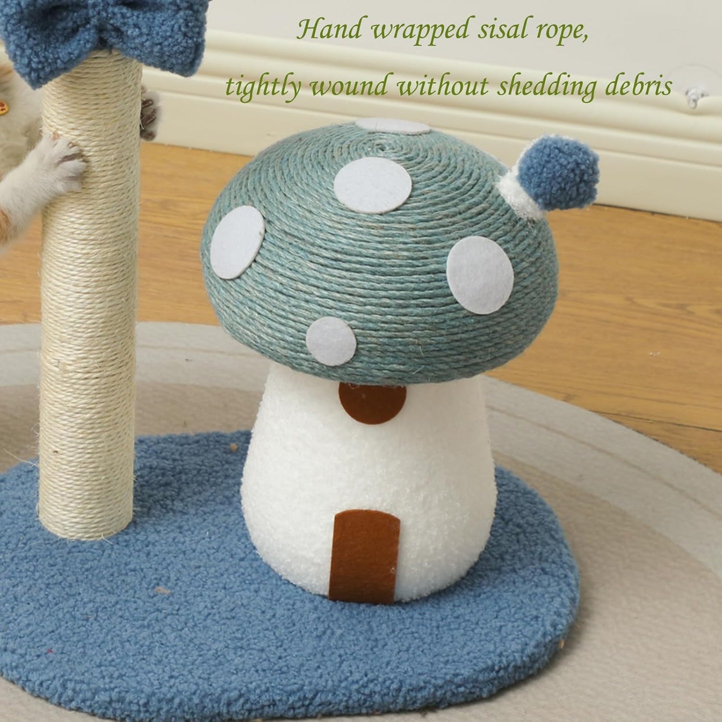 Manufacturer  Doggie&Kittie Cat Scratching Post Cute Kitten Scratching Board Kitty Toys Mushroom Lollipop Cat Scratcher Furniture Cat Climber Climbing Tower for Indoor Cats Sisal Material (Blue)    Cat toy