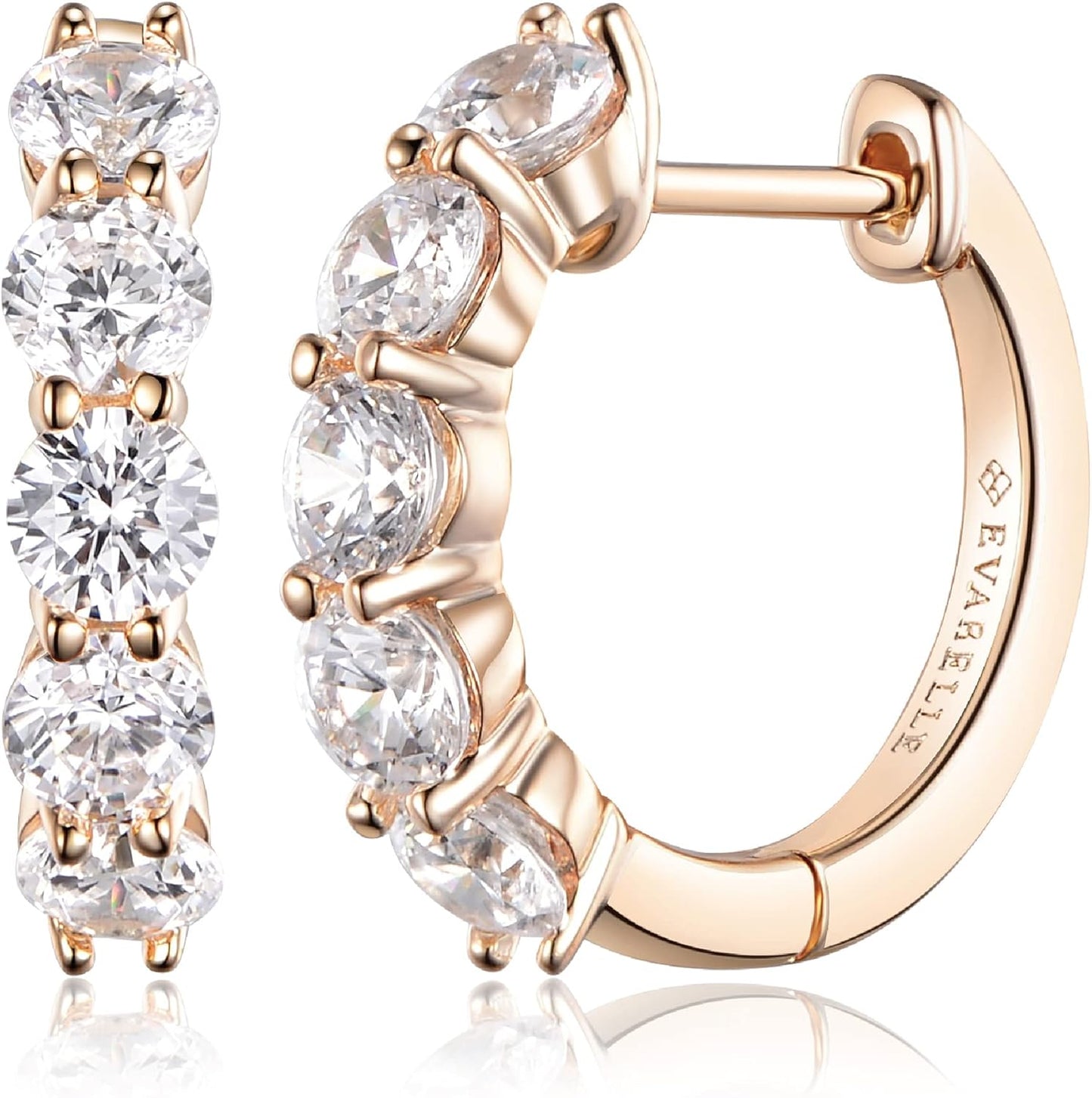 Manufacturer  Evabelle Gold Hoop Earrings for Women 14K Real Gold Plated Cubic Zirconia Diamond Hoop Earrings Huggie Hoop Earring Women Earrings Earring for Men 925 Sterling Silver Post Hypoallergenic  earring