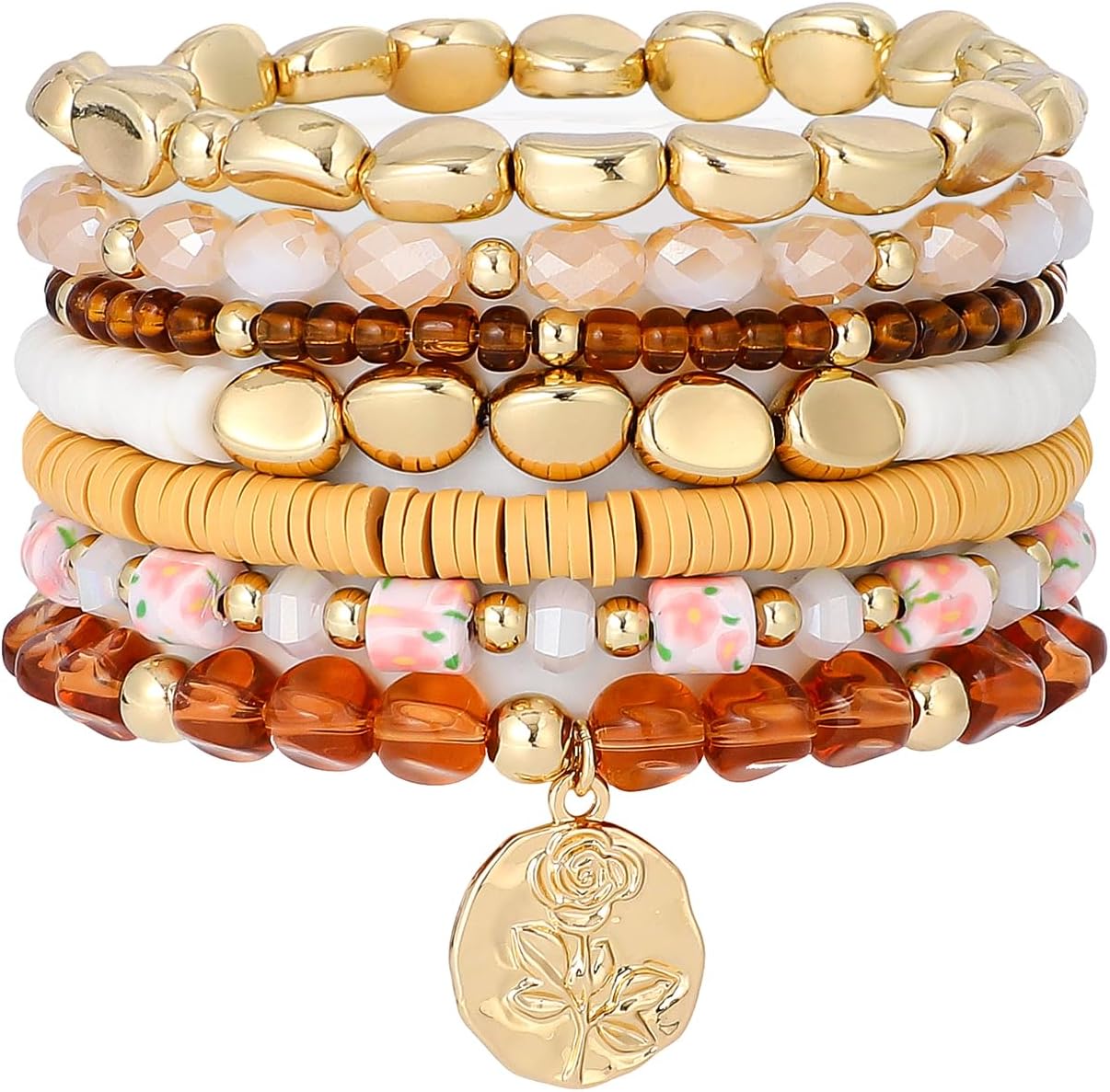 Manufacturer  GOOJIDS Surfer Heishi Clay Bead Bracelets for Women Bohemian Stackable Gold Beaded Stretch Bracelets Elastic Layering Friendship Bracelets Set Boho Jewelry  bracelets