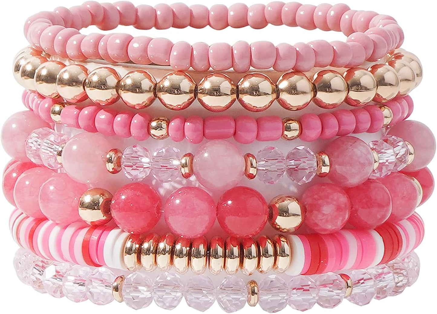 Manufacturer  GOOJIDS Surfer Heishi Clay Bead Bracelets for Women Bohemian Stackable Gold Beaded Stretch Bracelets Elastic Layering Friendship Bracelets Set Boho Jewelry  bracelets