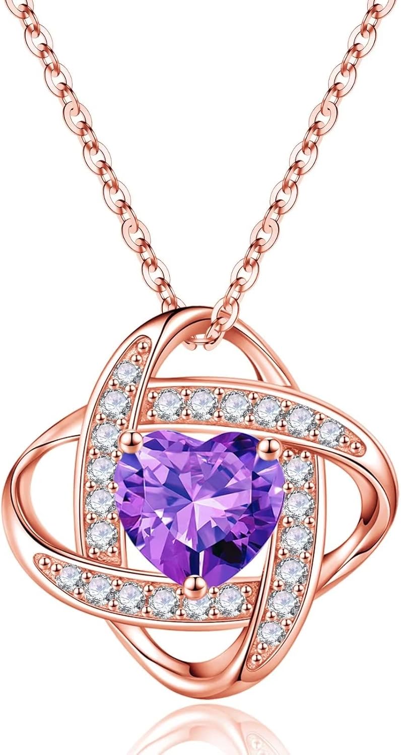 Manufacturer  Iefil 925 Sterling Silver Love Knot Birthstone Necklace, Natural or Created Gemstone, Anniversary Birthday Gifts for Women, Jewelry Gifts for Wife Mom Girlfriend  Necklace