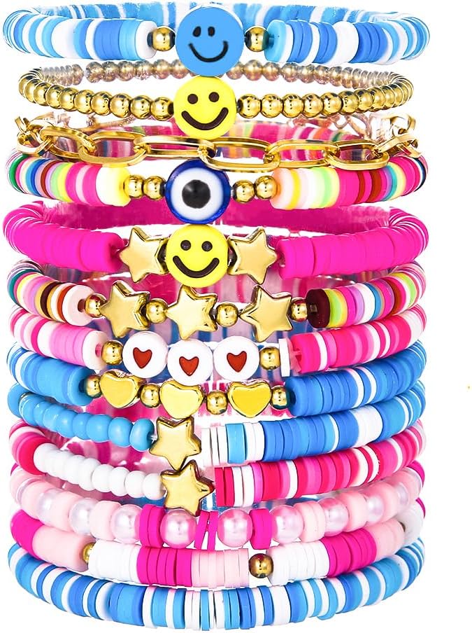 Manufacturer  Friendship Bracelets Boho Stackable Bracelets for Women Surfer Heishi Clay Bead Bracelets Stretch Preppy Bracelets Colorful Boho Bracelets for Women  bracelets