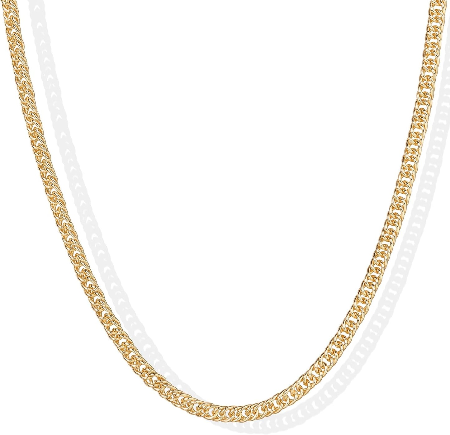 Manufacturer  PAVOI 14K Gold Plated Curb Paperclip Box Sphere Bead Snake Herringbone and Figaro Chain Adjustable Necklace  Necklace
