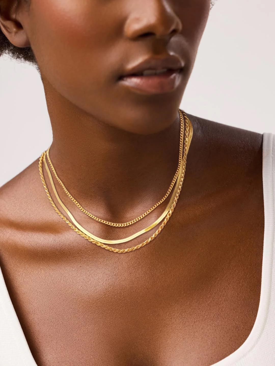 Manufacturer  Gold/Silver Necklaces Stack For Women,14K Gold/Sterling Silver Plated Simple Layered Choker Necklaces For Women,Stackable Multilayer Pearl Cross Disc Circle Pendant Cuban Herringbone Snake Paperclip Chain Necklaces