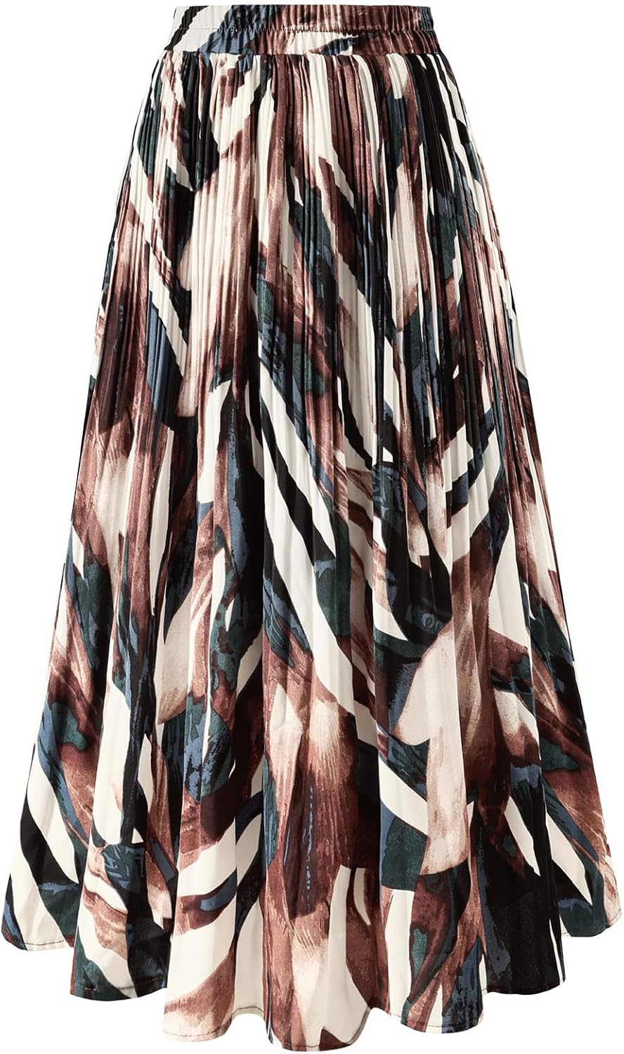 Manufacturer  Basoteeuo Womens Skirt Leopard Print Midi Long Shirring Pleated Skirts High Waisted A Line Skirts