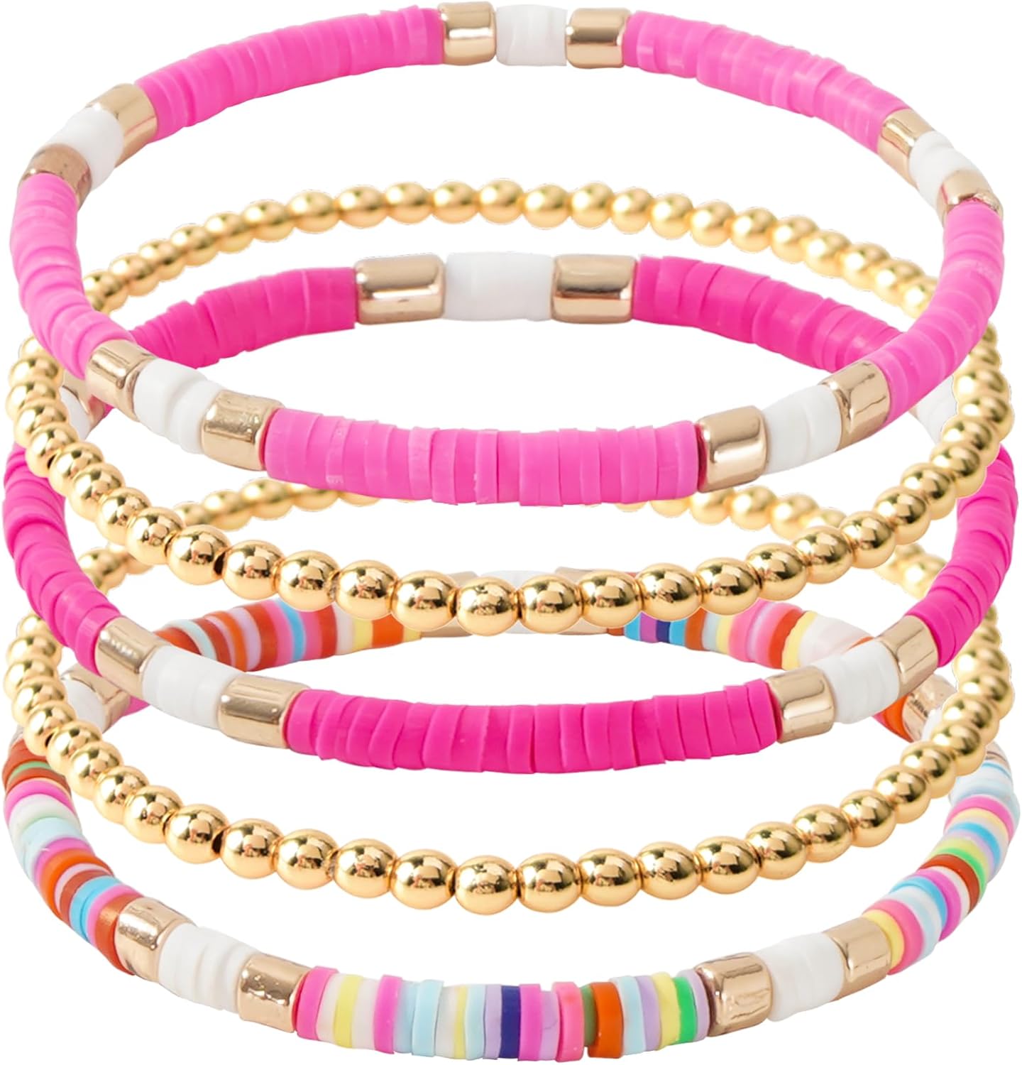 Manufacturer  GOOJIDS Surfer Heishi Clay Bead Bracelets for Women Bohemian Stackable Gold Beaded Stretch Bracelets Elastic Layering Friendship Bracelets Set Boho Jewelry  bracelets