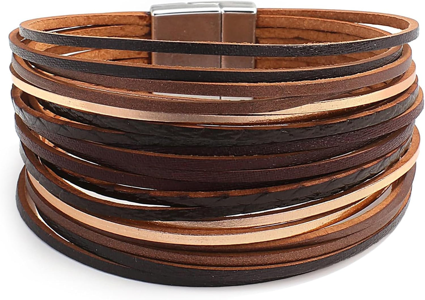 Manufacturer  Fesciory Leather Wrap Bracelets for Women, Boho Leopard Multi-Layer Crystal Beads Cuff Bracelet Jewelry  bracelets
