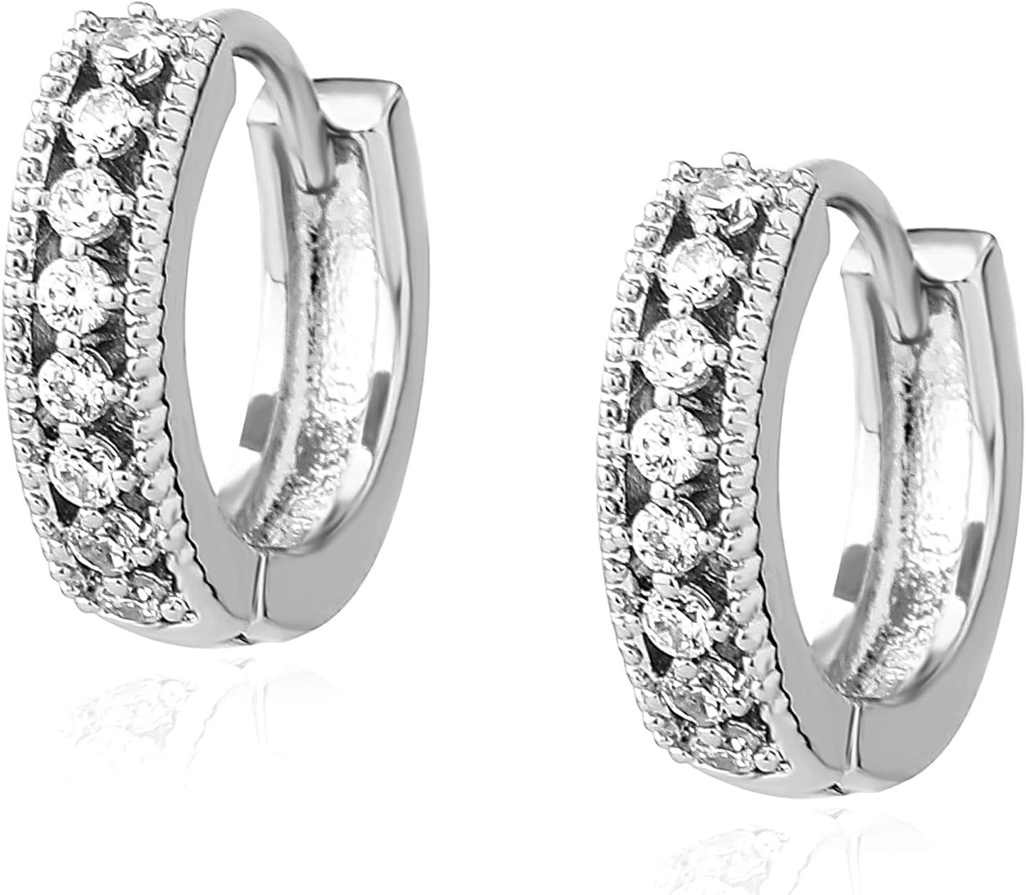 Manufacturer  Iced Out Hoop Huggie Earrings 14K Gold Cubic Zirconia Cute Small Round Hoop Huggie Cartilage Hypoallergenic Earrings For Women Men  earring