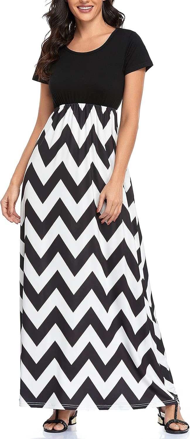 Manufacturer  Lacavocor Womens Short Sleeve Maxi Dresses Empire Waist Long Dress dresses