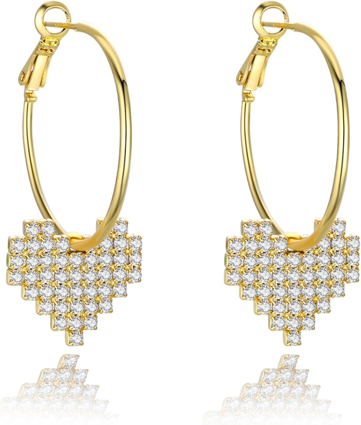 Manufacturer  Heart Dangle Earrings for Women Huggie Earrings for Women Lightweight Heart Hoop Earrings for Women Heart Cubic Zirconia Earrings Drop Earrings Fashion Trendy Jewelry  earring