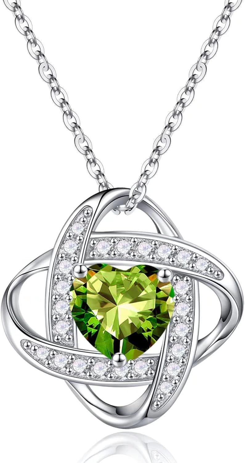 Manufacturer  Iefil 925 Sterling Silver Love Knot Birthstone Necklace, Natural or Created Gemstone, Anniversary Birthday Gifts for Women, Jewelry Gifts for Wife Mom Girlfriend  Necklace