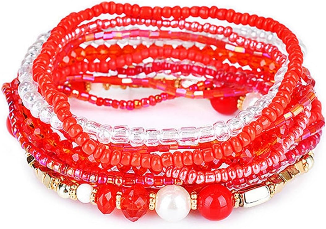 Manufacturer  Fuqimanman2020 Bohemian Crystal Beaded Stackable Bracelets Handmade Colorful Crystal Pearl Seed Beads Bracelets for Women Jewelry  bracelets