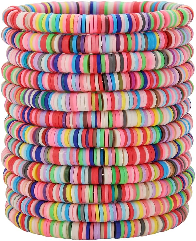 Manufacturer  12pcs Friendship Bracelets Beaded Bracelets Heishi Bracelet Cute Bracelets Stack Vinyl Clay Disc Bead Surfer Stretch Summer Beach Bracelets For Women Preppy Bracelets  bracelets