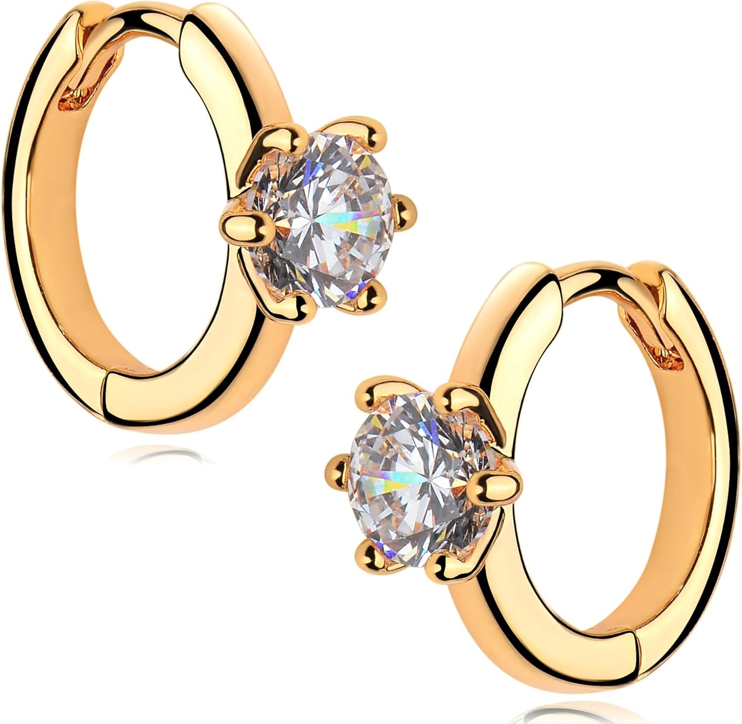 Manufacturer  VACRONA Cubic Zirconia Huggie Earrings 14k Gold Plated Tiny Earrings Small Huggie Hoop Earrings Simple Lightweight Hoops Gift for Women  earring