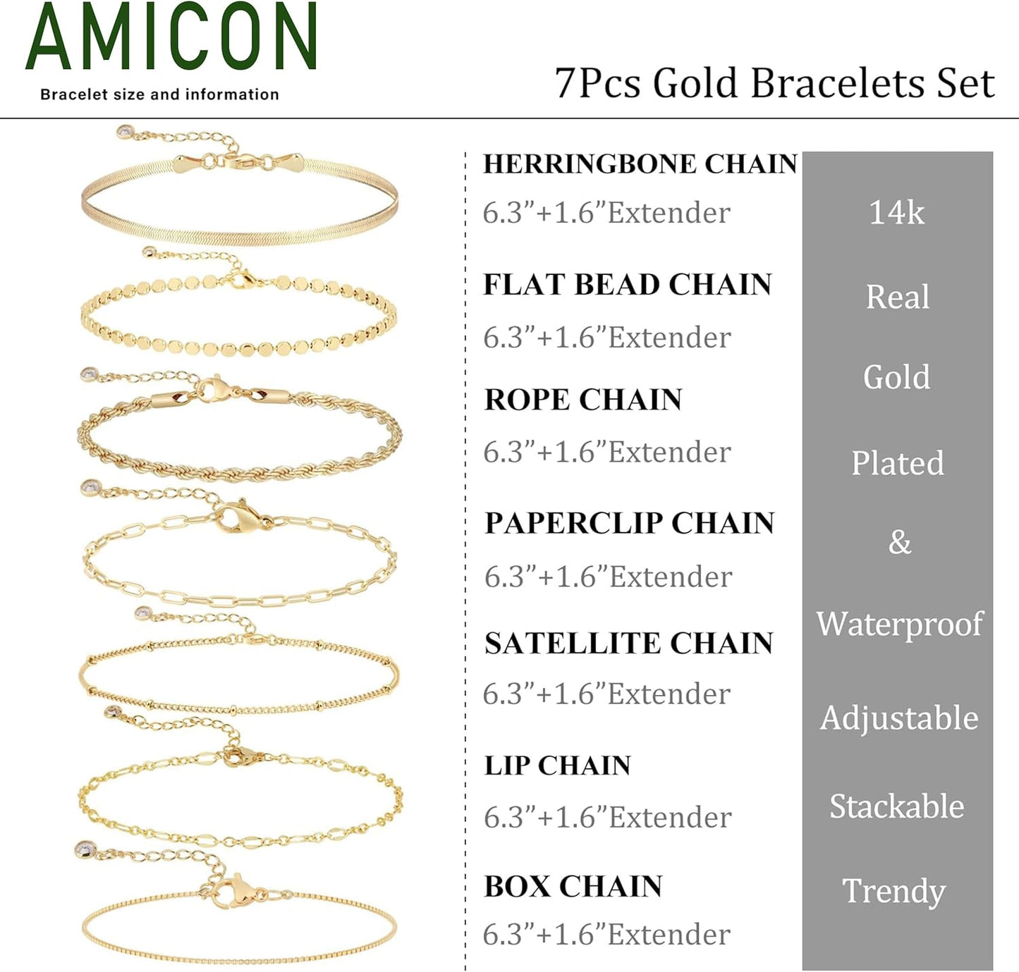 Manufacturer Gold Bracelets for Women,Dainty 14K Gold Plated Stack Set Trendy Stackable non tarnish Paperclip Chain Bracelets Gold Jewelry Sets Gifts for Women