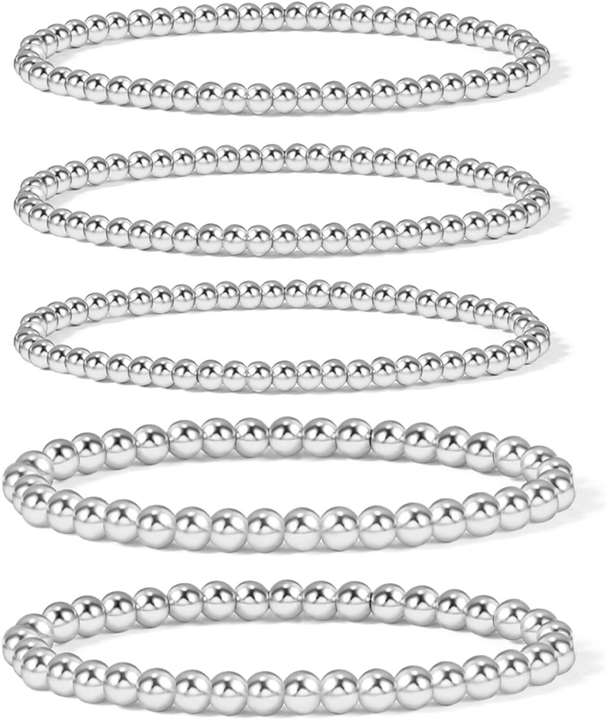 Manufacturer  Badu Gold Plate Bead Bracelet for Women 14K Gold Plated Bead Ball Bracelet Stretchable Elastic Hypoallergenic Bohemian Stackable  bracelets