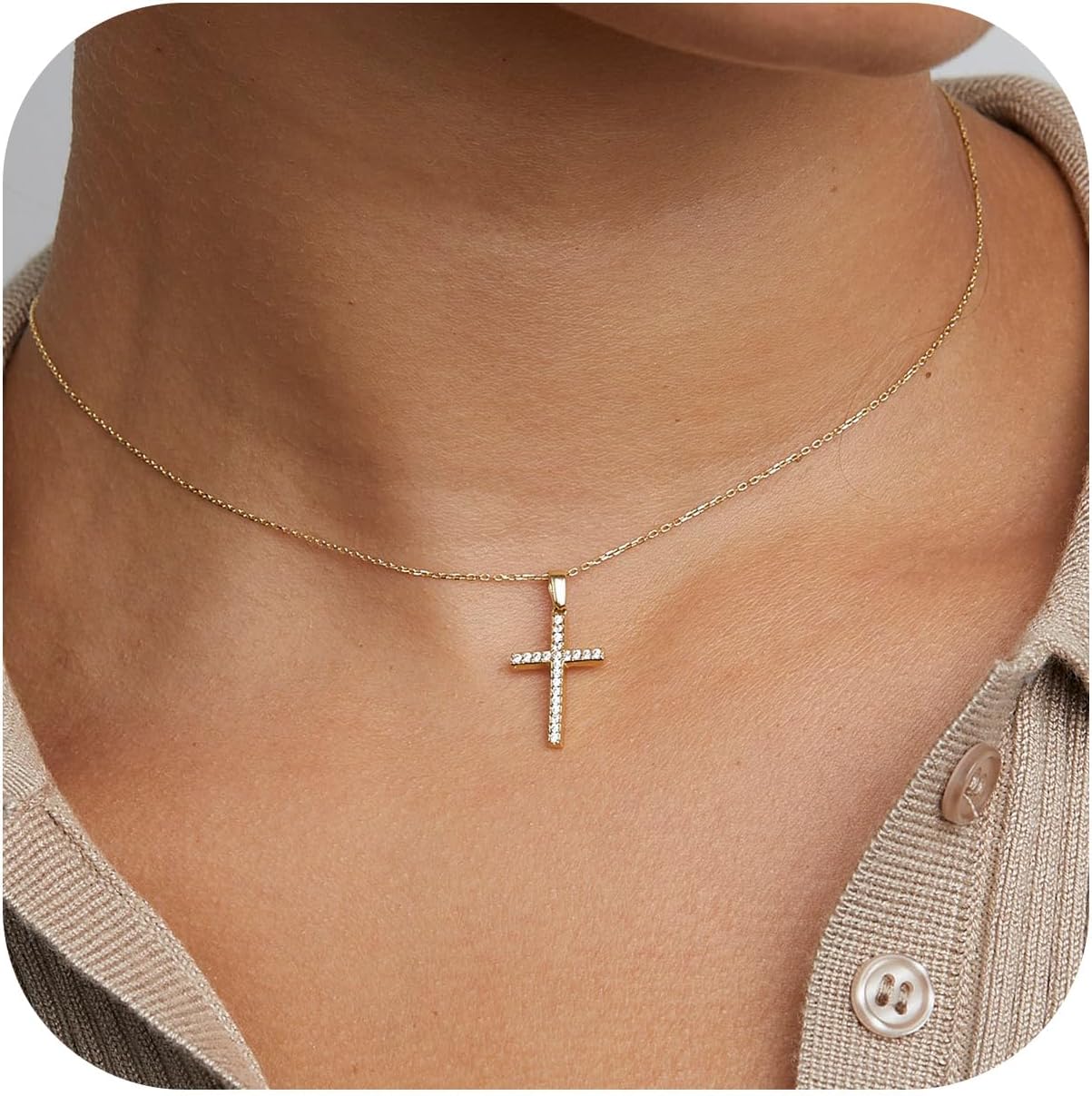 Manufacturer  MONOZO Cross Necklace for Women，14K Gold Plated Cross Necklace Layered Gold Cross Necklace Tiny Sideway Cross Choker Necklace Gold Cross Necklaces for Women Trendy Gold Jewelry Gifts for Women Trendy  necklace