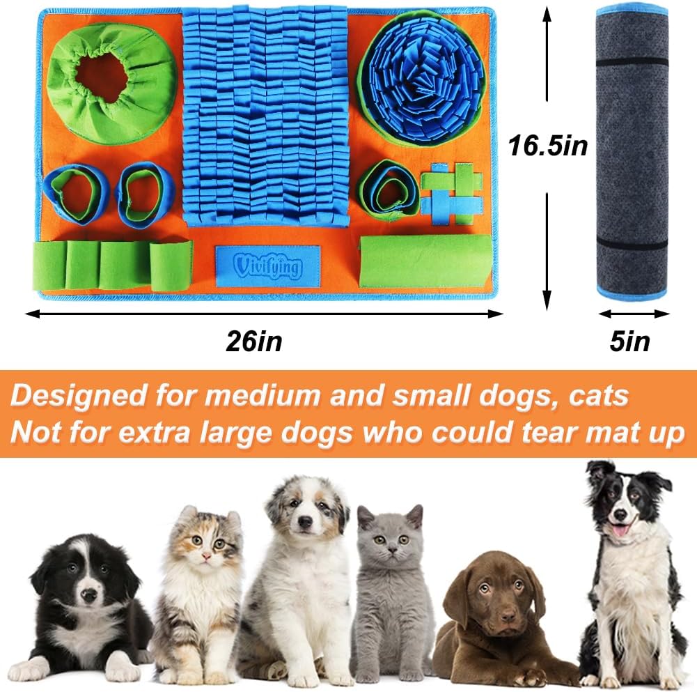 Manufacturer   Vivifying Snuffle Mat for Dogs, Interactive Dog Puzzle Toy for Boredom and Mental Stimulation, Enrichment Feeding Game Sniff Mat Helps Slow Eating and Keep Busy    Dog toy