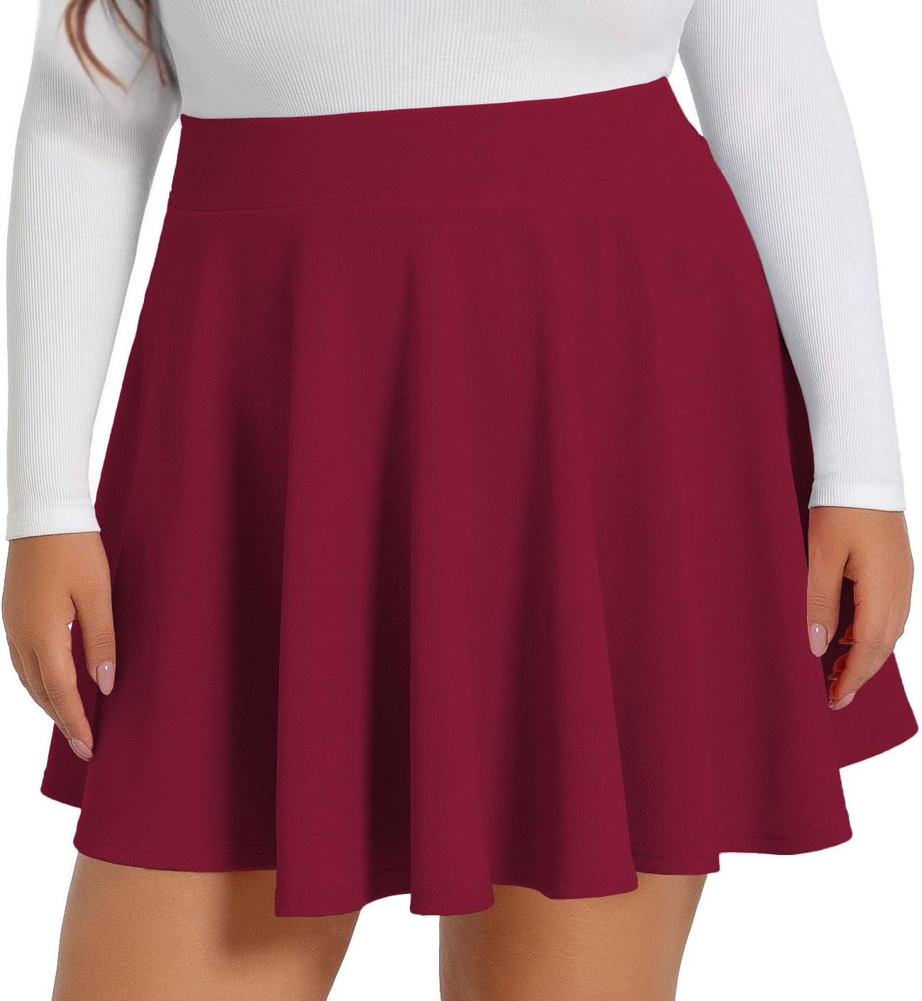 JOELLYUS Plus Size Skirts for Women Summer Pleated Mini Skirt Casual Flowy High Waisted Womens Short Skirts