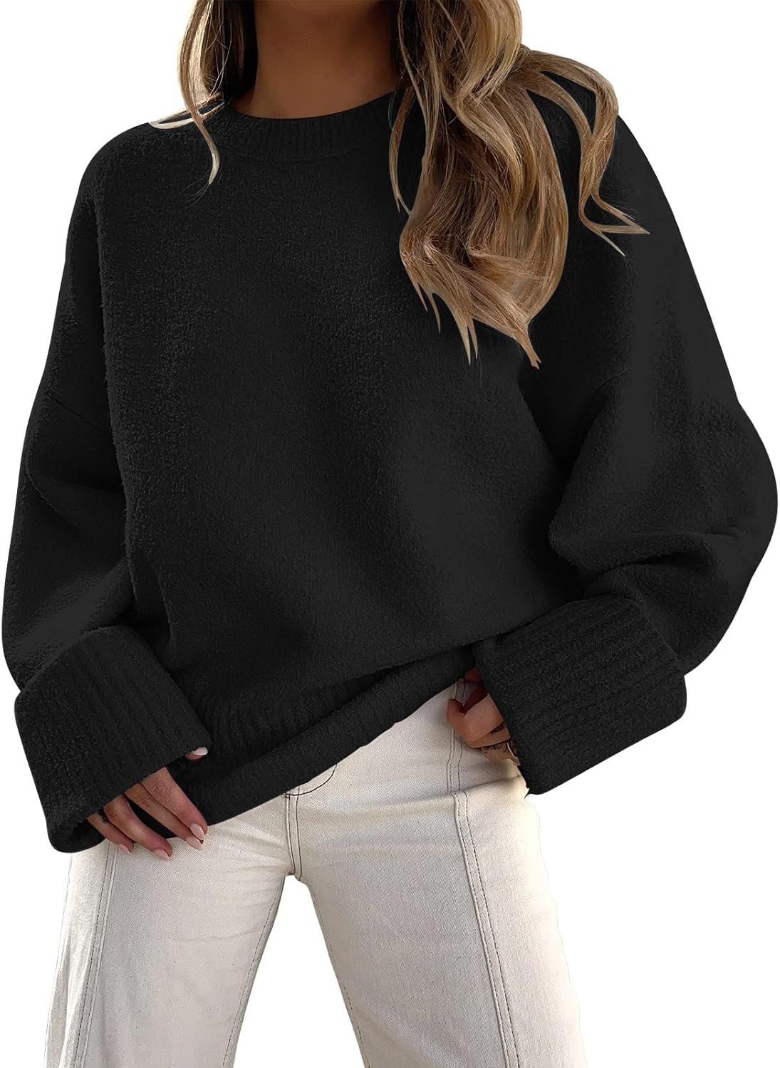 Manufacturer  LILLUSORY Women's Oversized Sweaters Fuzzy Chunky Warm Pullover Sweater   sweaters
