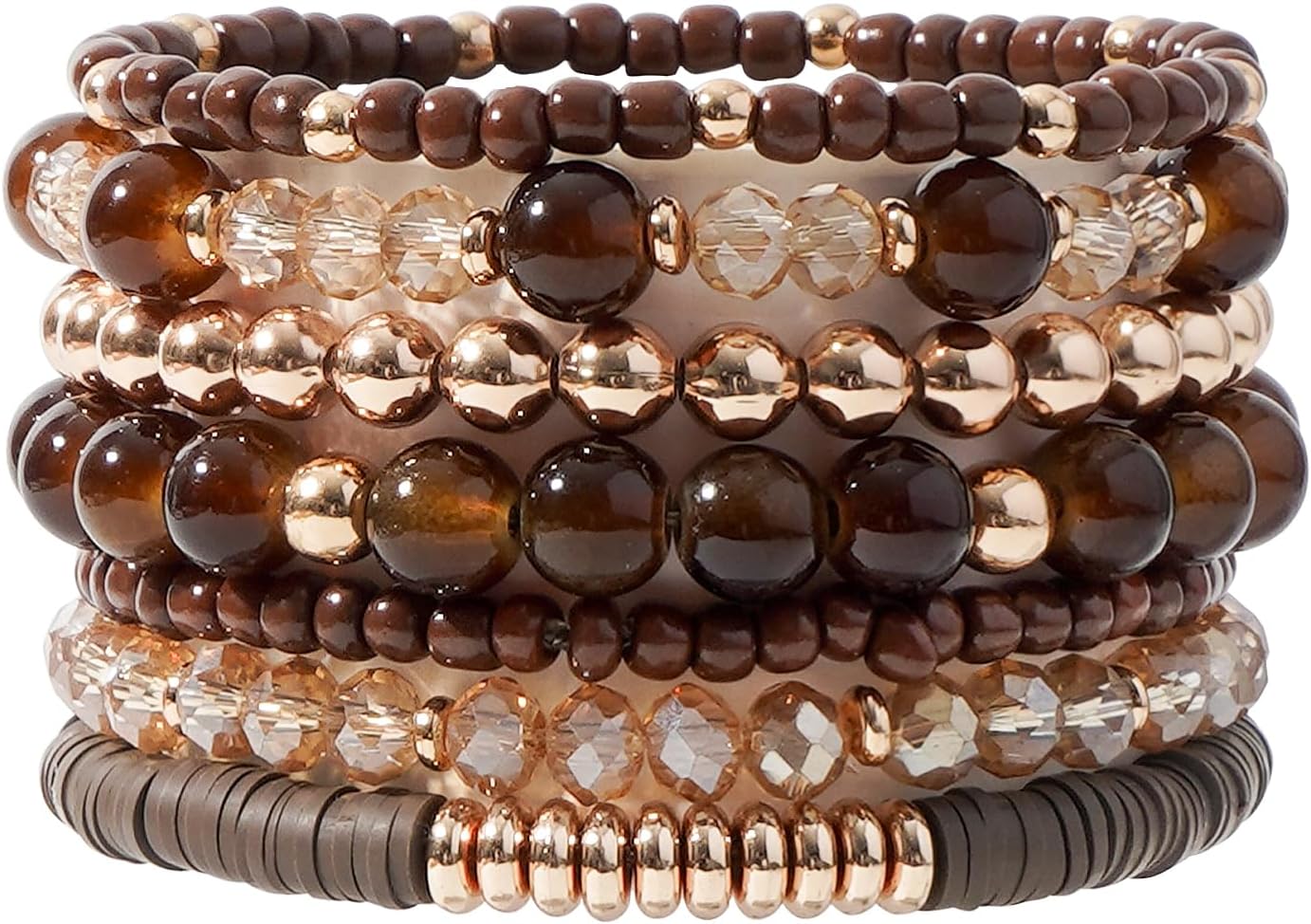Manufacturer  GOOJIDS Surfer Heishi Clay Bead Bracelets for Women Bohemian Stackable Gold Beaded Stretch Bracelets Elastic Layering Friendship Bracelets Set Boho Jewelry  bracelets