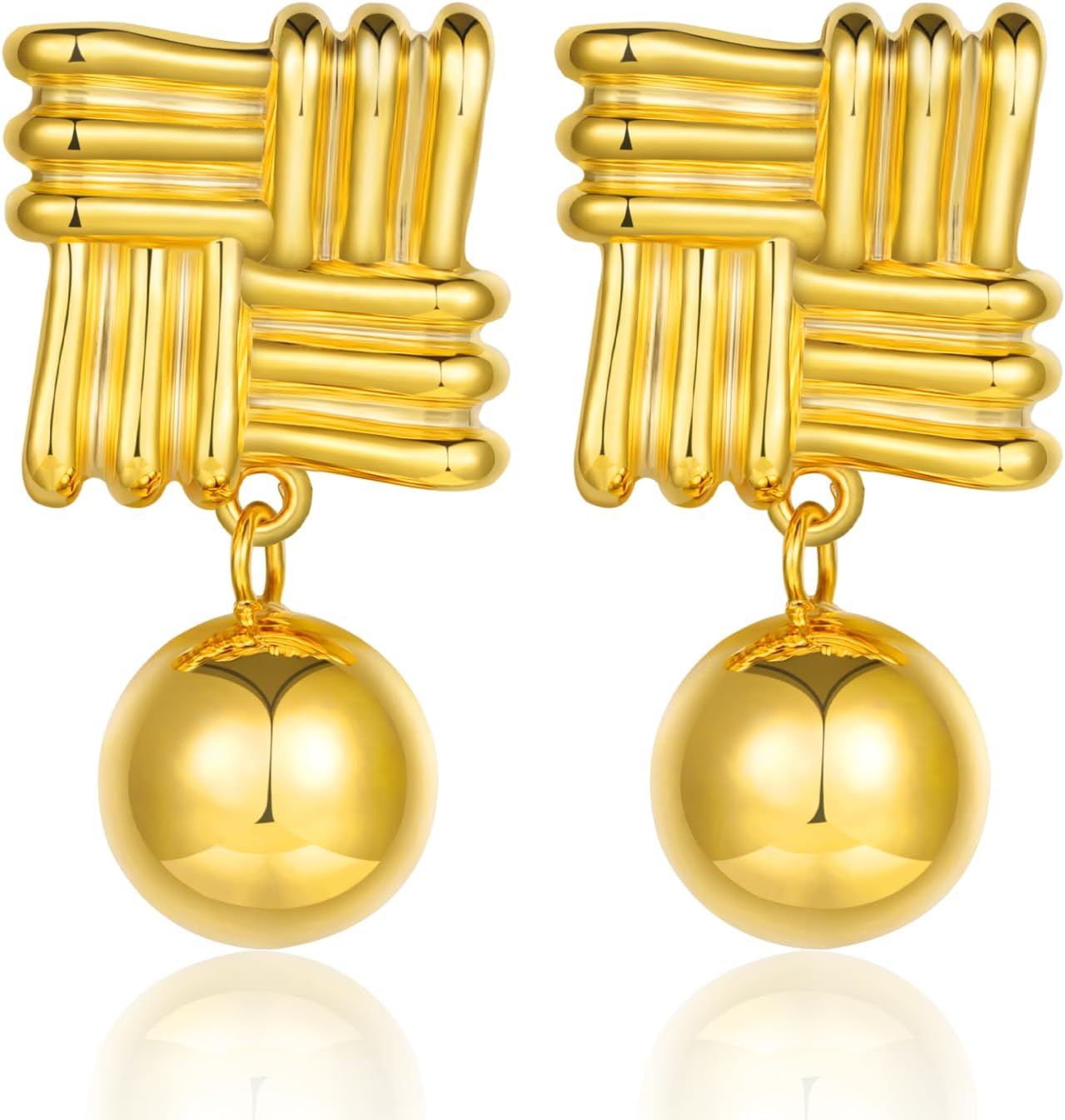 Manufacturer  Ascona Gold/Silver Plated Hoop Earrings, Gold Plated Ball Drop Dangle Hypoallergenic Lightweight Earrings for Women  earring